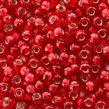 Miyuki rocailles Perlen 8/0 - Silverlined flame red 8-10